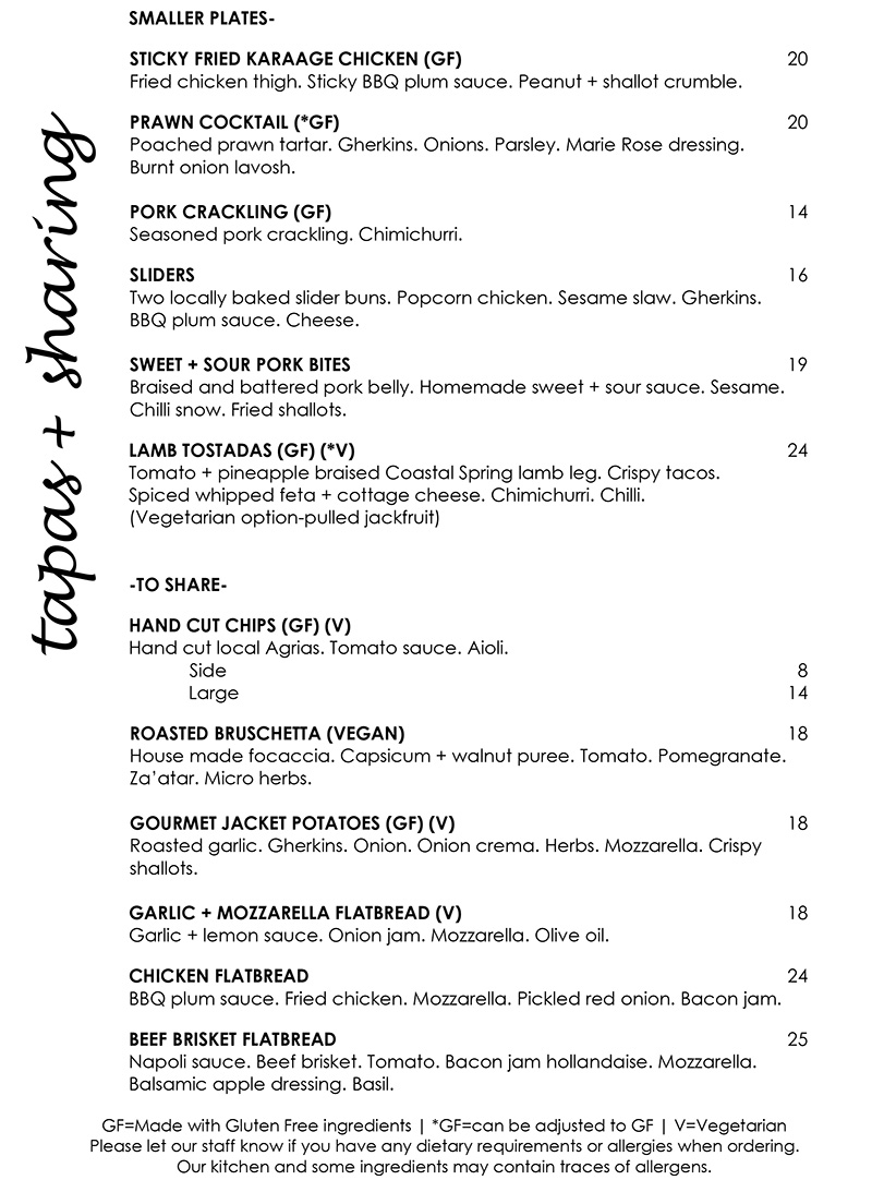 Tapas – The Strong Room | Restaurant + Bar + Function